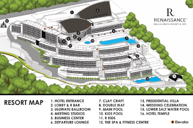 Resort Map of Renaissance Hotel Bali