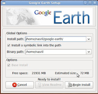 Google Earth Install Screen on Ubuntu