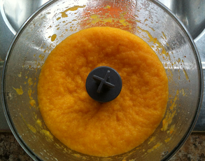 Pureed fresh oranges