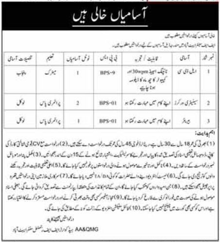 Latest FF Regiment Center Army jobs Posts Abbottabad 2022