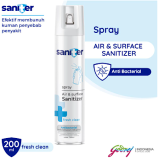 Jual Saniter Air Sanitizer Aerosol 200ml x3 - Penyemprot Disinfektan