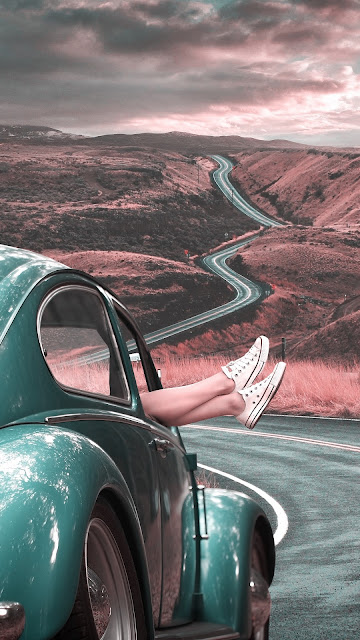 Wallpaper Volkswagen, Beetle, Car, Retro, Road