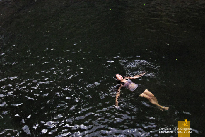 Swimming at Liktinon Falls at President Roxas, Capiz