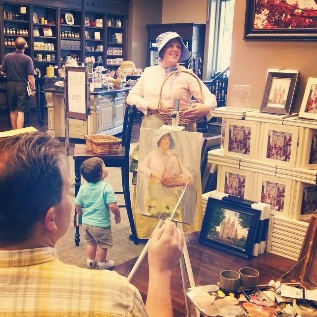  Richard Lance Russell live painting demonstration at Deseret Book in downtown Salt Lake City