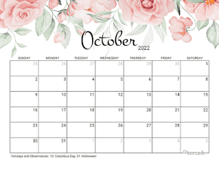 Free Printable Calendar October 2022