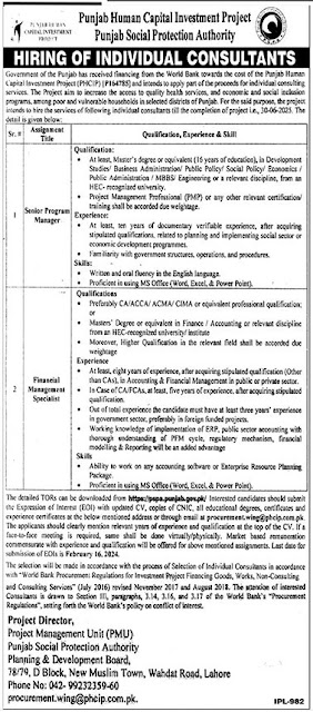 Punjab Social Protection Authority (PSPA) Jobs 2024