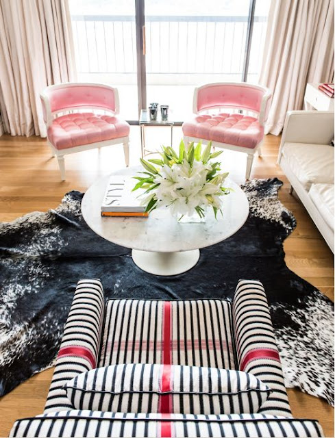 black and pink white striped chair interior decorating