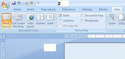 cara Menampilkan garis Mistar di microsoft word 2007