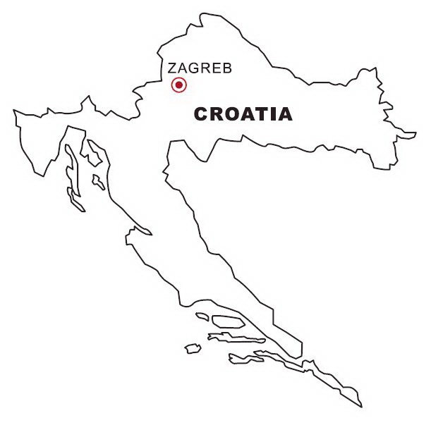 COLOREA TUS DIBUJOS: Mapa de Croacia para colorear