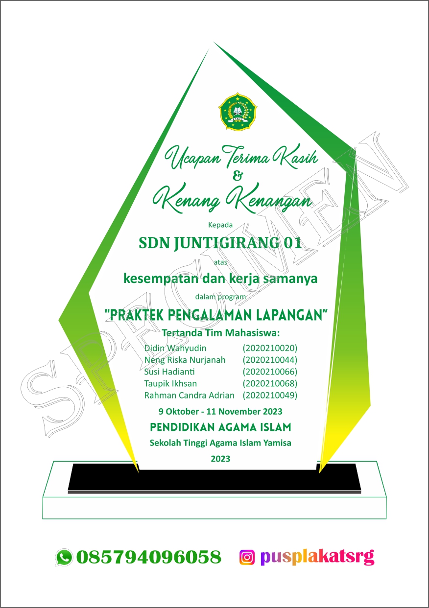 Contoh Plakat Print UV Full Akrilik STAI YAMISA Soreang