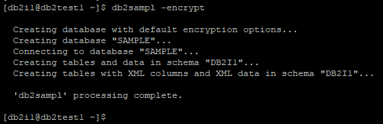 Create Encrypted SAMPLE database