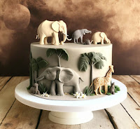 pastel 3D animales de la selva