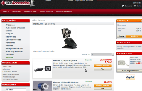 tienda online comprar webcams