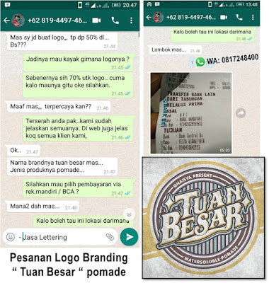 Desain logo brand tuan besar pomade , desain wallpaper, jasa desain logo kaos, jasa desain logo komersial produk, jasa desain murah bagus, jasa hand lettering, jasa lukis logo, menerima pemesanan desain kaos, 