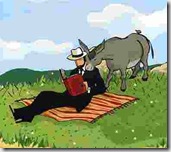 Platero y Juan Ramón leyendo