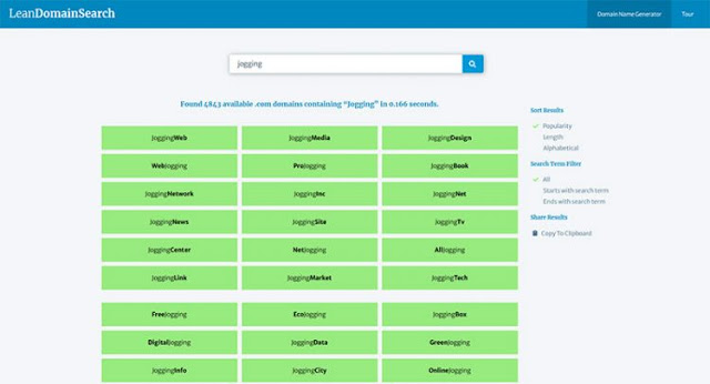 Lean Domain Search blog and website domain name generator online 2021 free