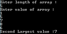 Second Largest Value from Array