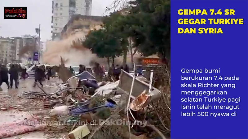 [VIDEO] Gempa 7.4 SR gegar Turkiye dan Syria
