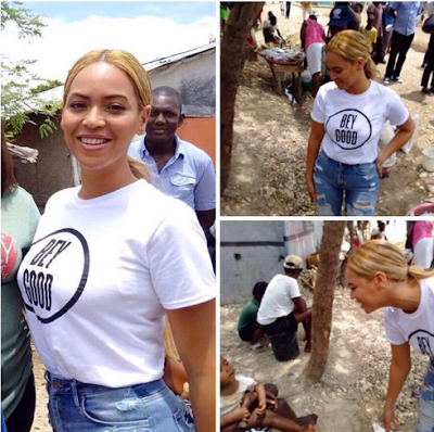 Beyonce Visits Haiti checks on earthquake progress