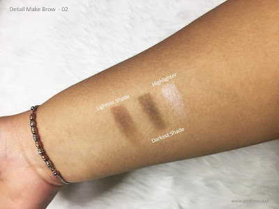 Detail Makeover Make Brow MB02 Blonde Swatches