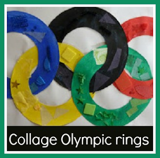 Collage Olympic rings craft for children