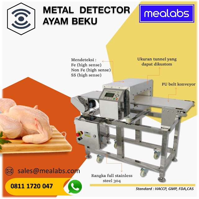 metal detector ayam beku