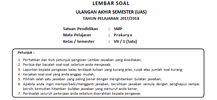 Contoh Soal Prakarya Beserta Jawabannya 1 Gurumapel