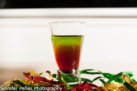 christmas cocktail, christmas shot, Chambord, raspberry liqueur, Midori, melon liqueur