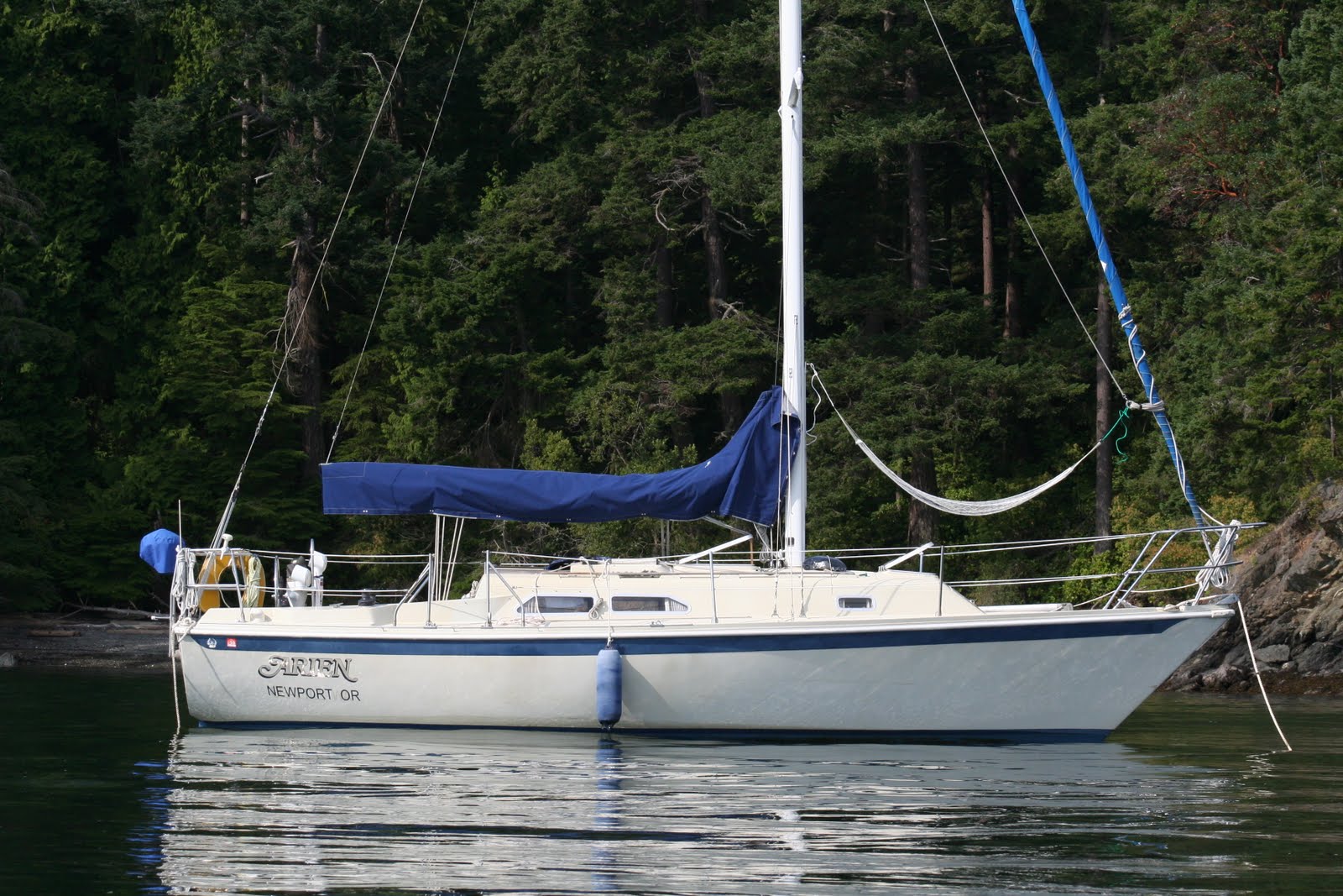Arien is our 1983 model Ericson 30 +, tall rig sail boat.