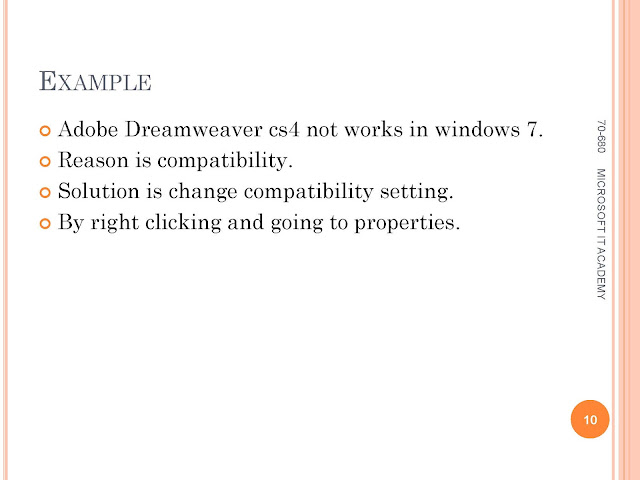 Exam 680 - Adobe Dreamweaver CS Example of Application compatibility