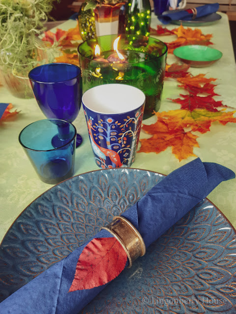 lingonberryhouse, DIY, syksy, kukka-asetelma, autumn, floral arrangement, tee itse, syyskattaus, table setting, iittala