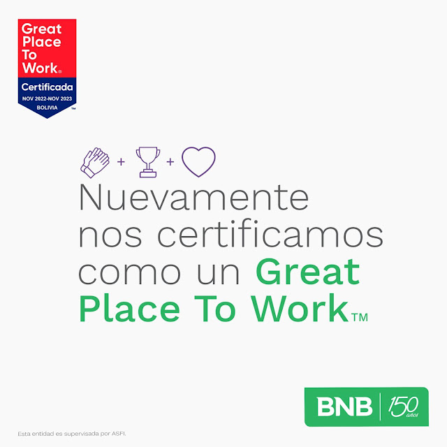 BNB obtiene certificación que avala su excelente clima laboral