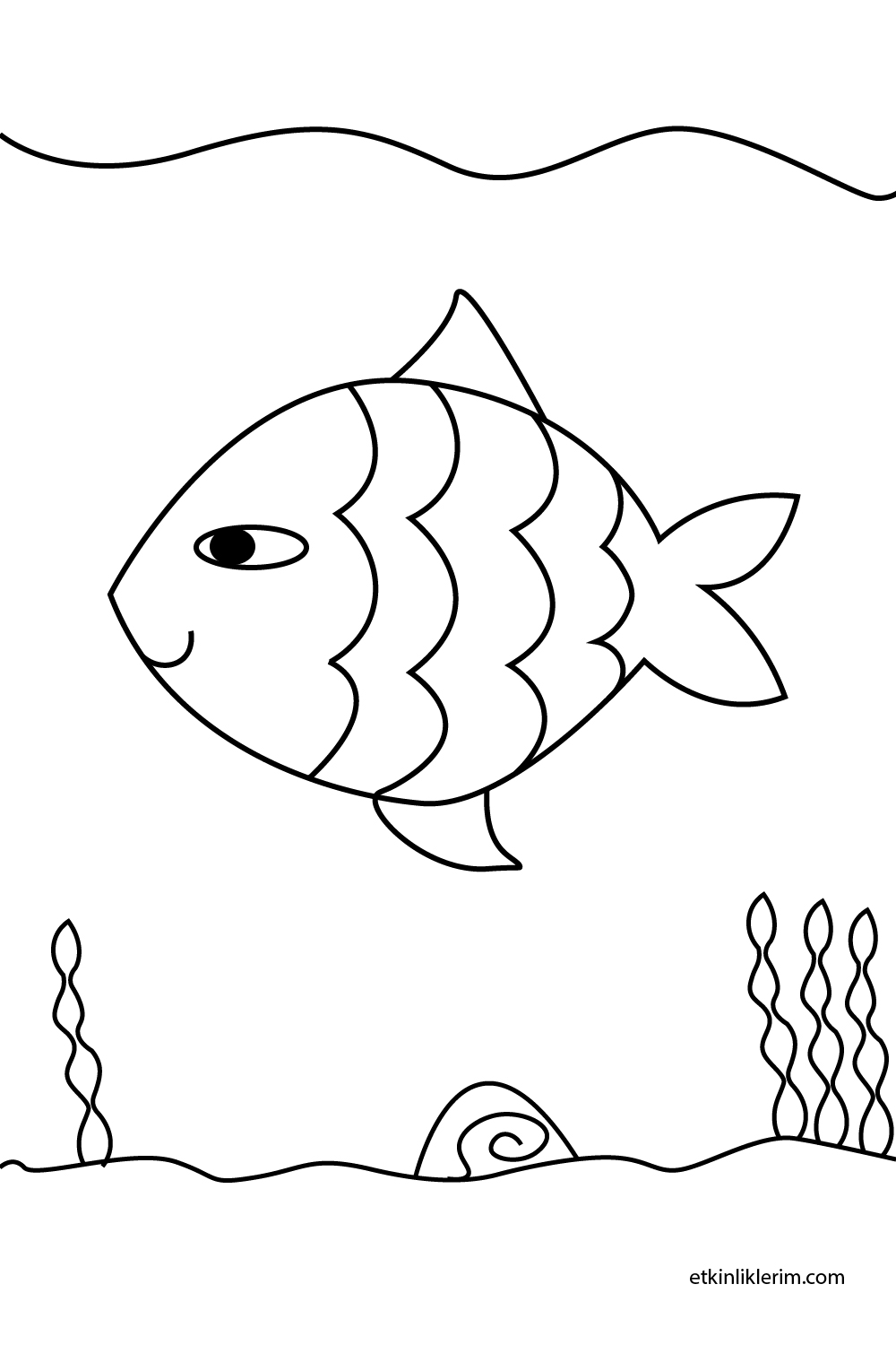 okul öncesi balık resmi boyama sayfaları, anasınıfı resim balık boyama