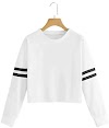 Shanvi Women's Cotton Crop Top T-Shirt with Long Sleeves