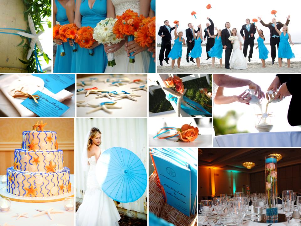 And this is our REAL turquoise and tangerine wedding collage Not bad huh