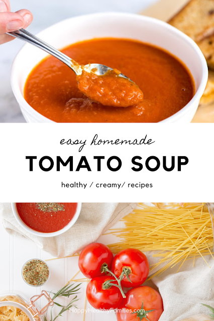 Bowl of homemade tomato soup creamy and rich
