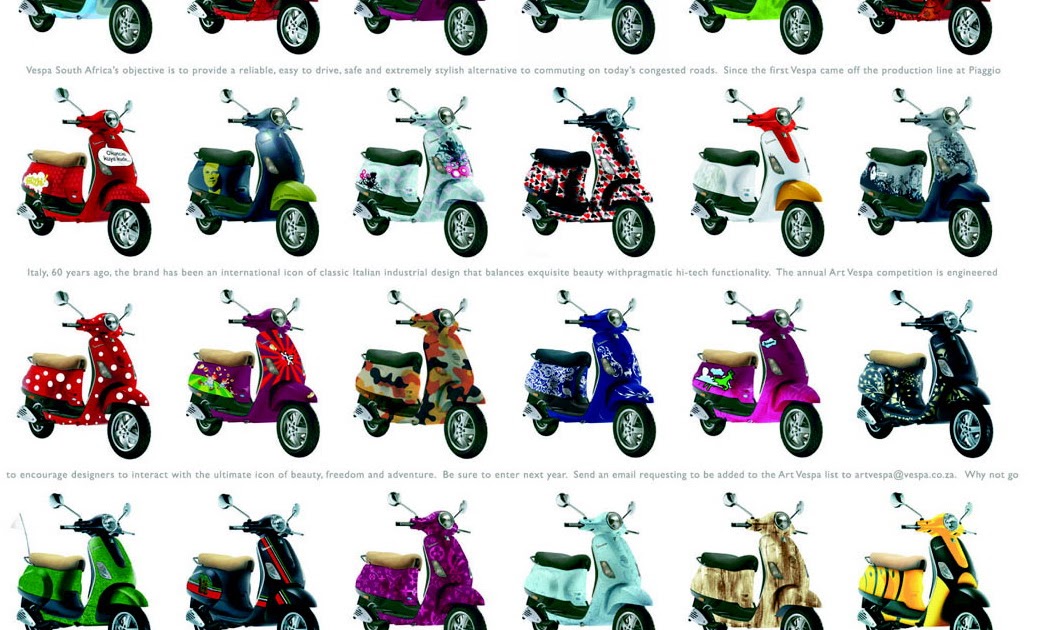 Motor cycle Review : Vespa in Many Colour  motor modif 