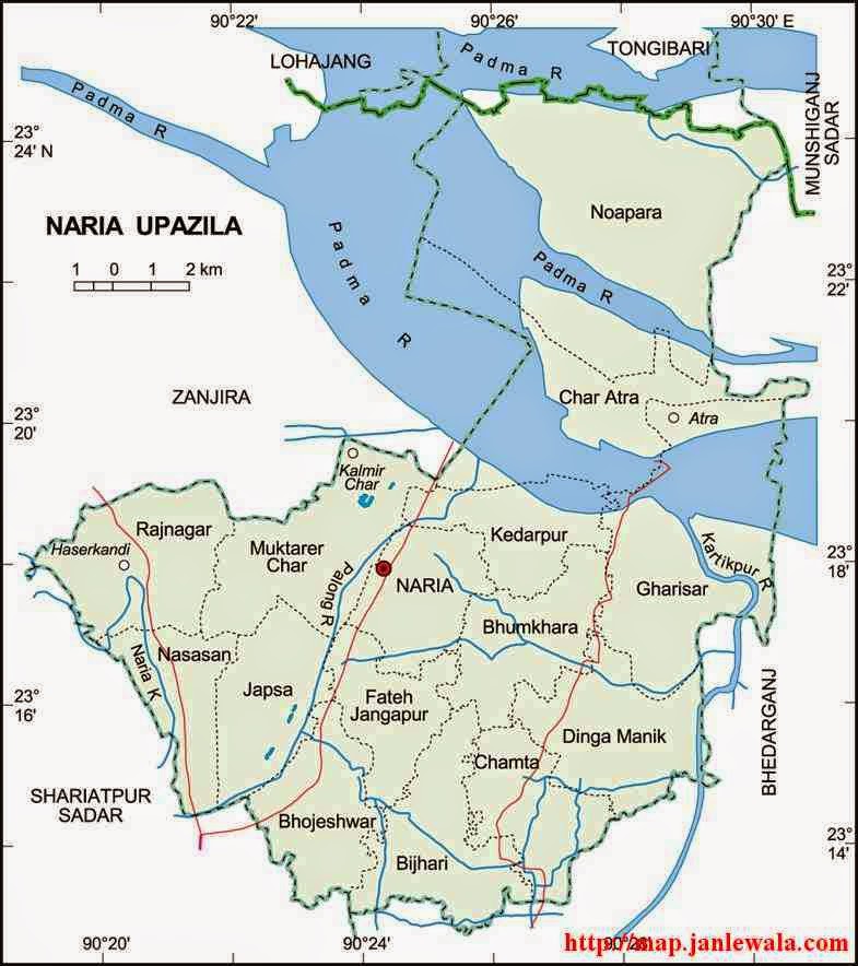 naria upazila map of bangladesh