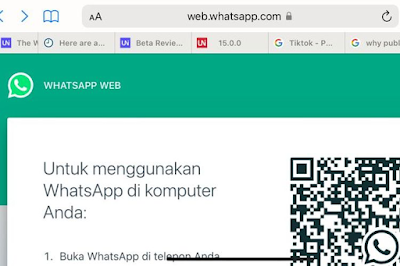 Tampilan scan kode qr whatsapp web di hp android