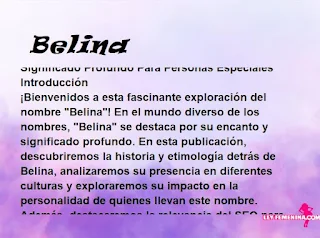 significado del nombre Belina