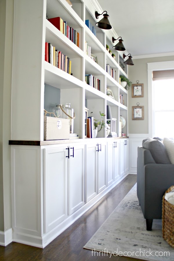 DIY built ins with kitchen cabinets 