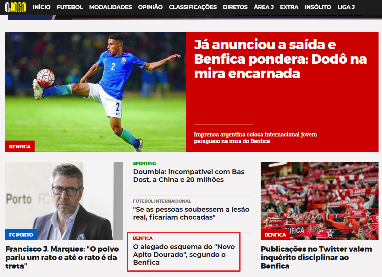 O Artista do Dia: Futebol Português: O Benfica apresenta 