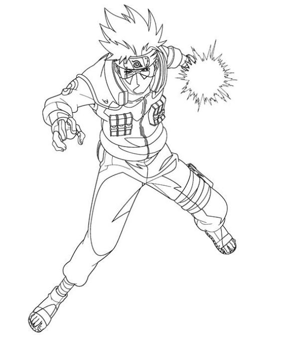  Sketsa  gambar animasi  naruto  untuk diwarnai Guru Kakashi