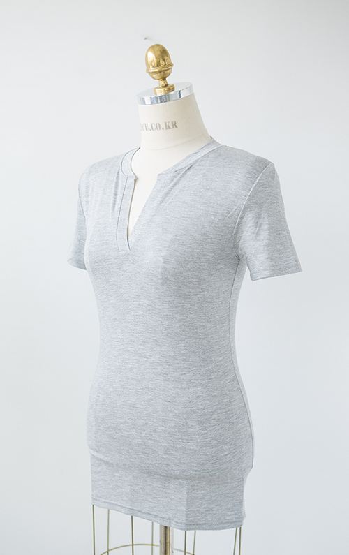 Slim Split Neck T-Shirt