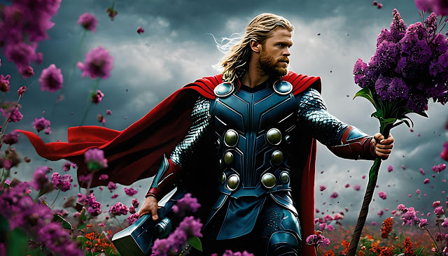 Thor with many Flowers