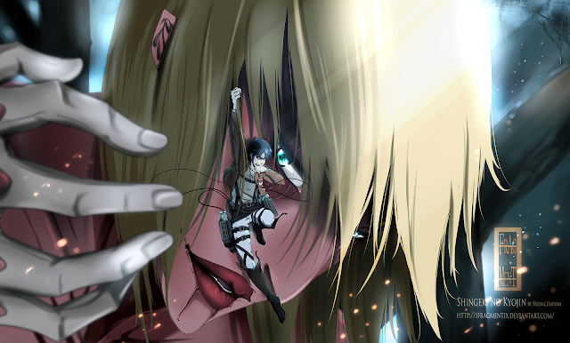   Female Titan Annie Leonhardt Eren Jaeger Attack on Titan Shingeki no Kyojin Anime Deviant Art HD Wallpaper Desktop PC Background a179.