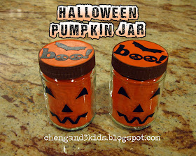 Halloween Pumpkin Treat Jars at chengand3kids.blogspot.com