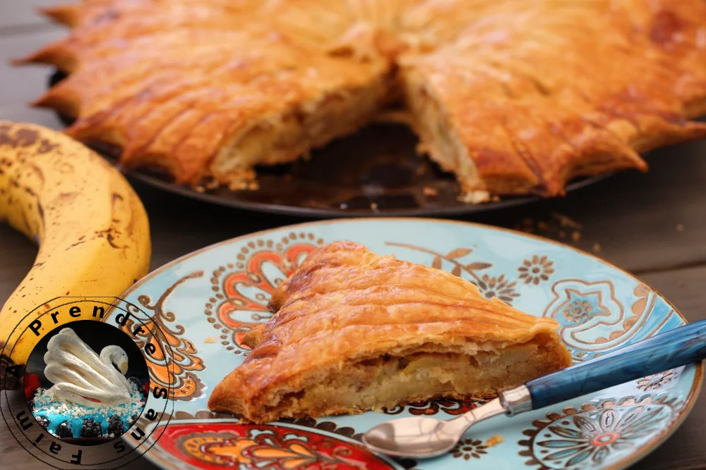 Galette des rois crème d’amandes banane caramel