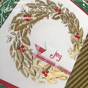 Stampin' Up! Season Wreath Dynamic Embossing Folder, Christmas Card, Embossing Folder, Reverse Embossing, Under the Mistletoe Designer Series Paper designed by Kathryn Mangelsdorf