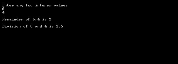 output of program to show use of multi level inheritance in arithmetic operation in C++ (OOPs)